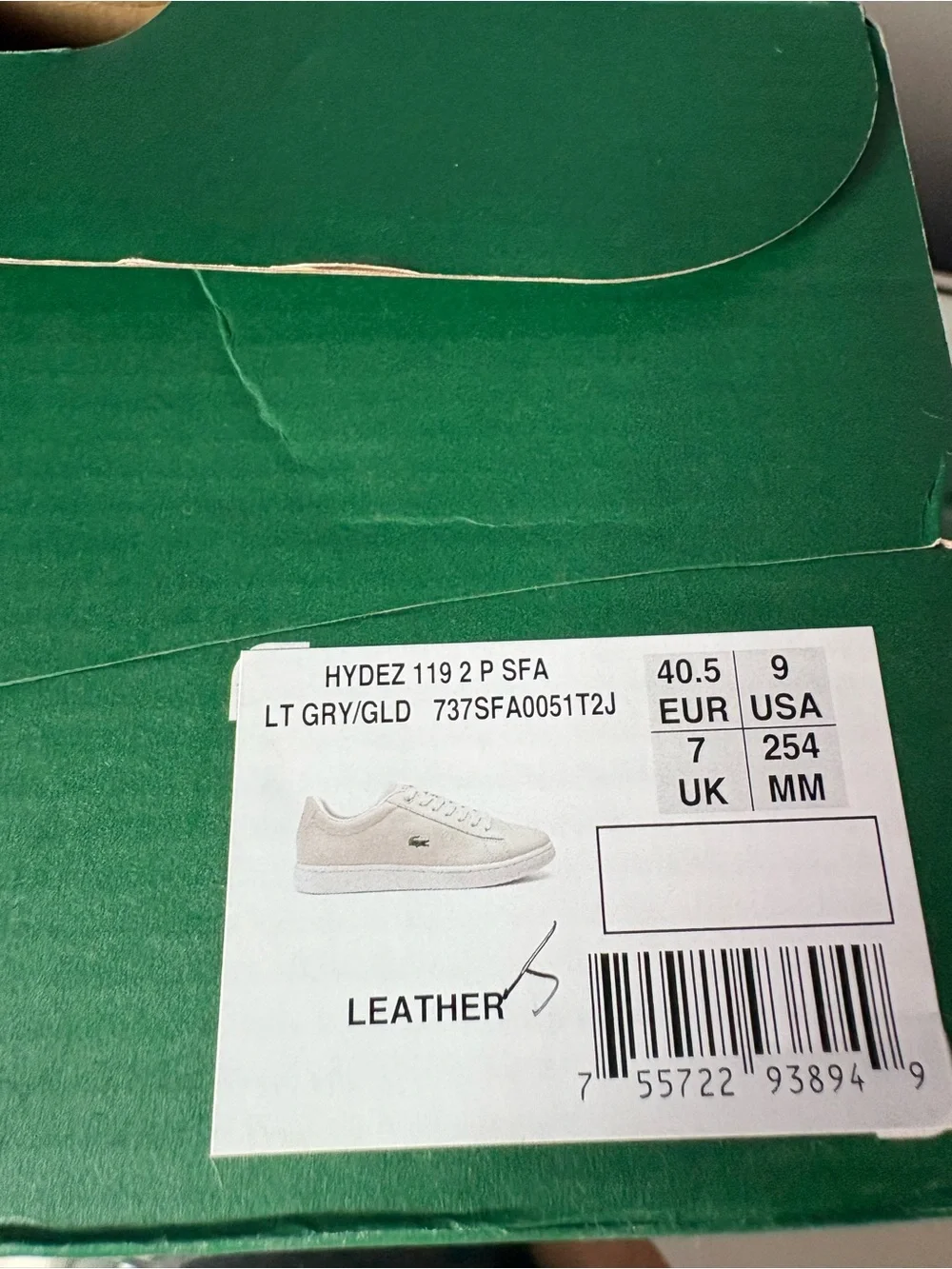 Lacoste Women's Hydez 119 Light Grey and Gold Low-Top Leather Sneakers